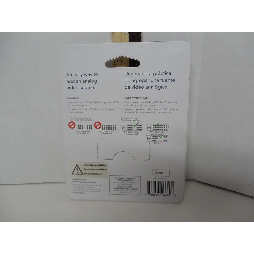 Insignia DVI-A To VGA Adapter Connects Graphics Cards to Monitors